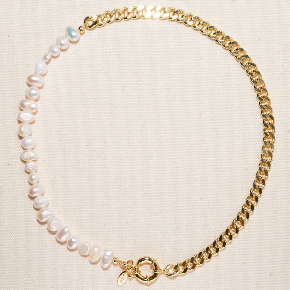 Joey Baby Lauren Pearl & Chain Necklace